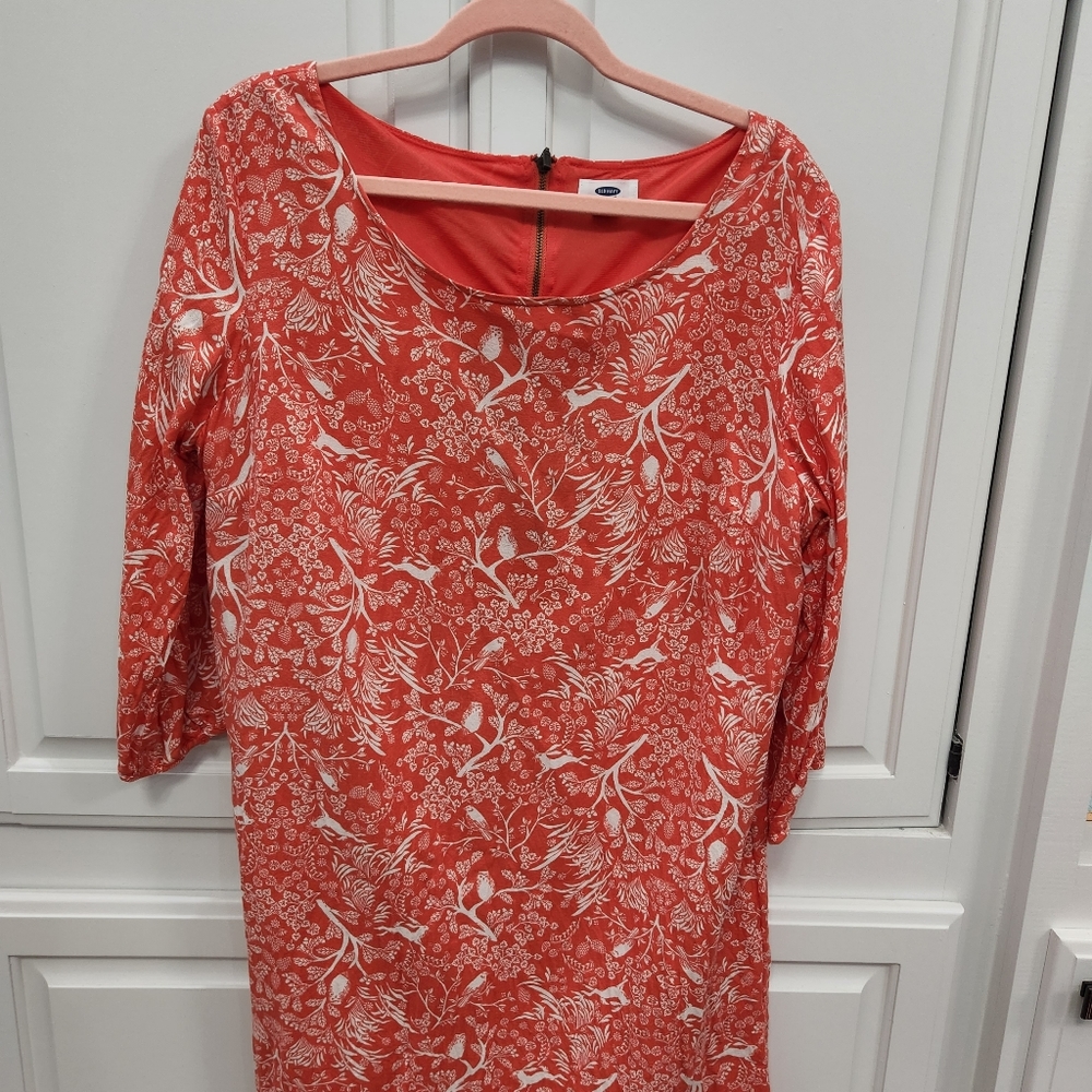 Orange floral sz XL long sleeve dress from Old Navy